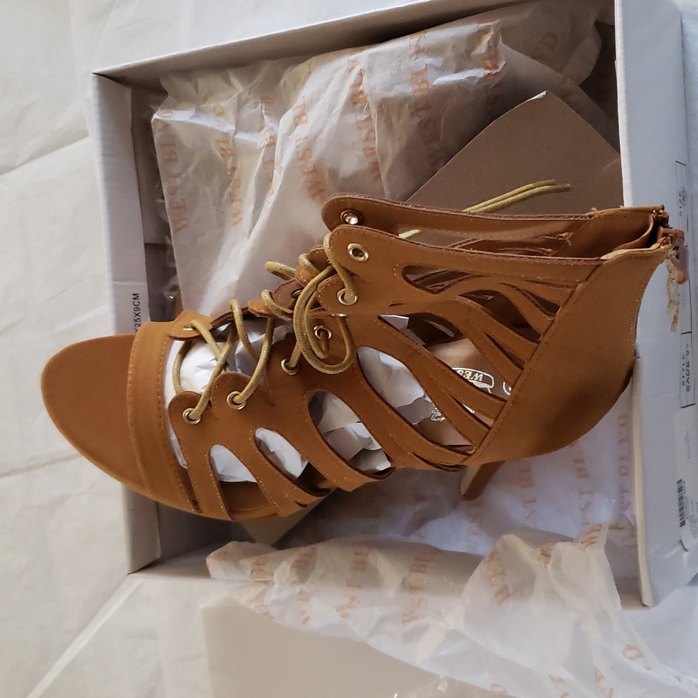 New Pump Gladiator Heels Caged Lace Up Platform Sandal Women's 10 - Picture 13 of 16